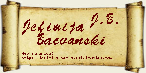 Jefimija Bačvanski vizit kartica